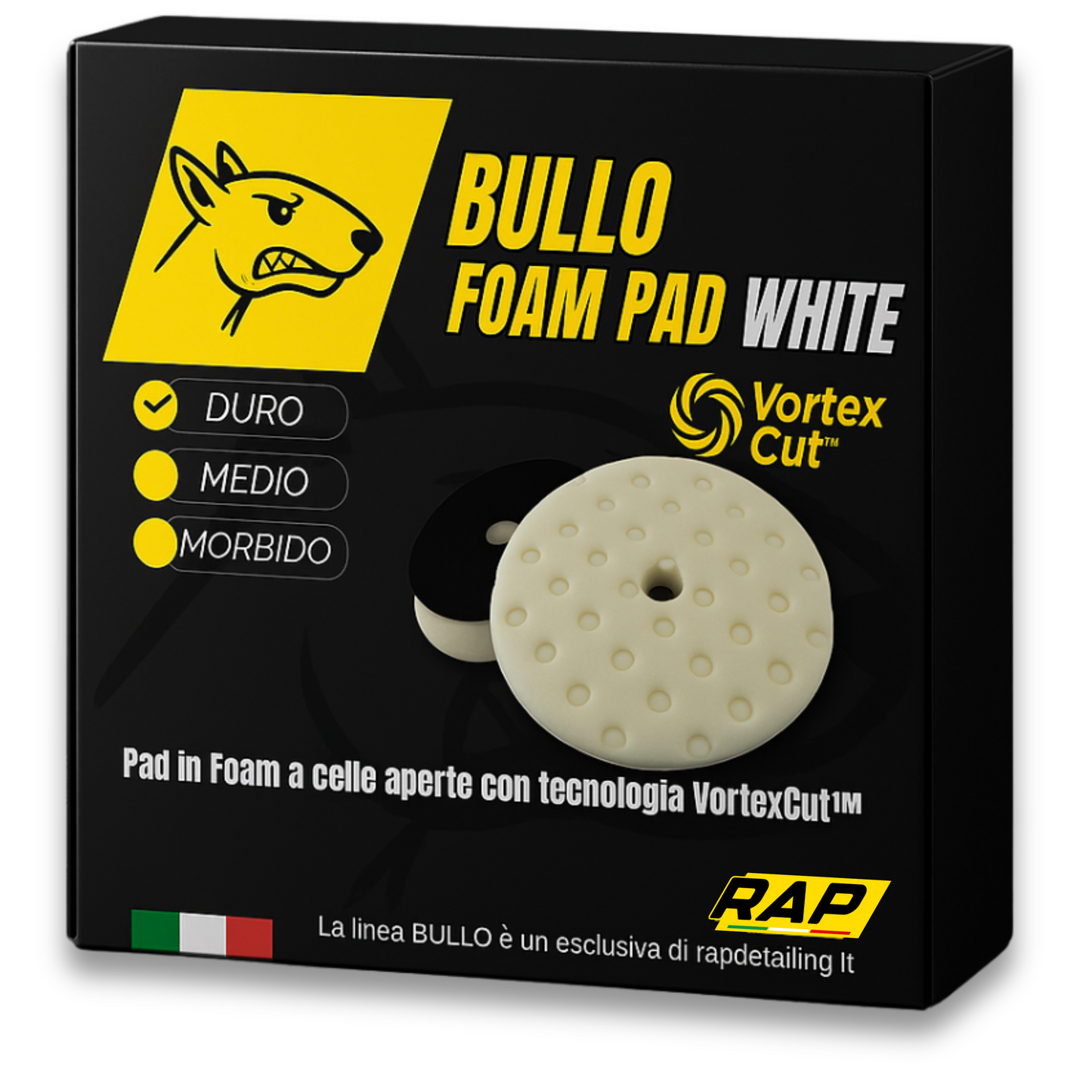 BULLO Foam Pad con tecnologia VortexCut™ | Tampone Bianco Duro | 125