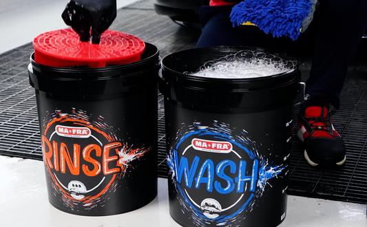 Mafra: Kit 5 Pezzi per tecnica lavaggio a 2 secchi | Secchio wash + Rinse + coperchi e griglia