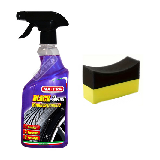 Mafra: Nero Gomme Black 3 Plus 500ml + spugna applicatrice
