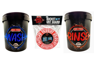 Mafra: Kit 5 Pezzi per tecnica lavaggio a 2 secchi | Secchio wash + Rinse + coperchi e griglia